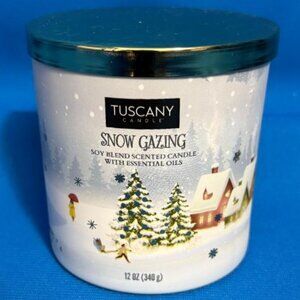 BRAND NEW TUSCANY ~ SNOW GAZING SOY BLEND & ESSENTIAL OILS 3 WICK SCENTED CANDLE